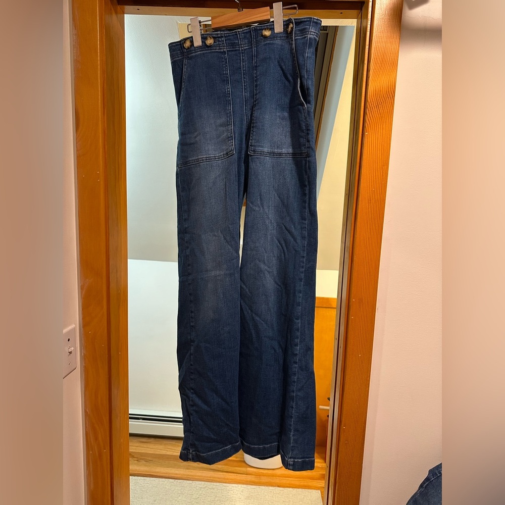 Anthropologie Pilcro Blue Flare Wide Leg Jeans